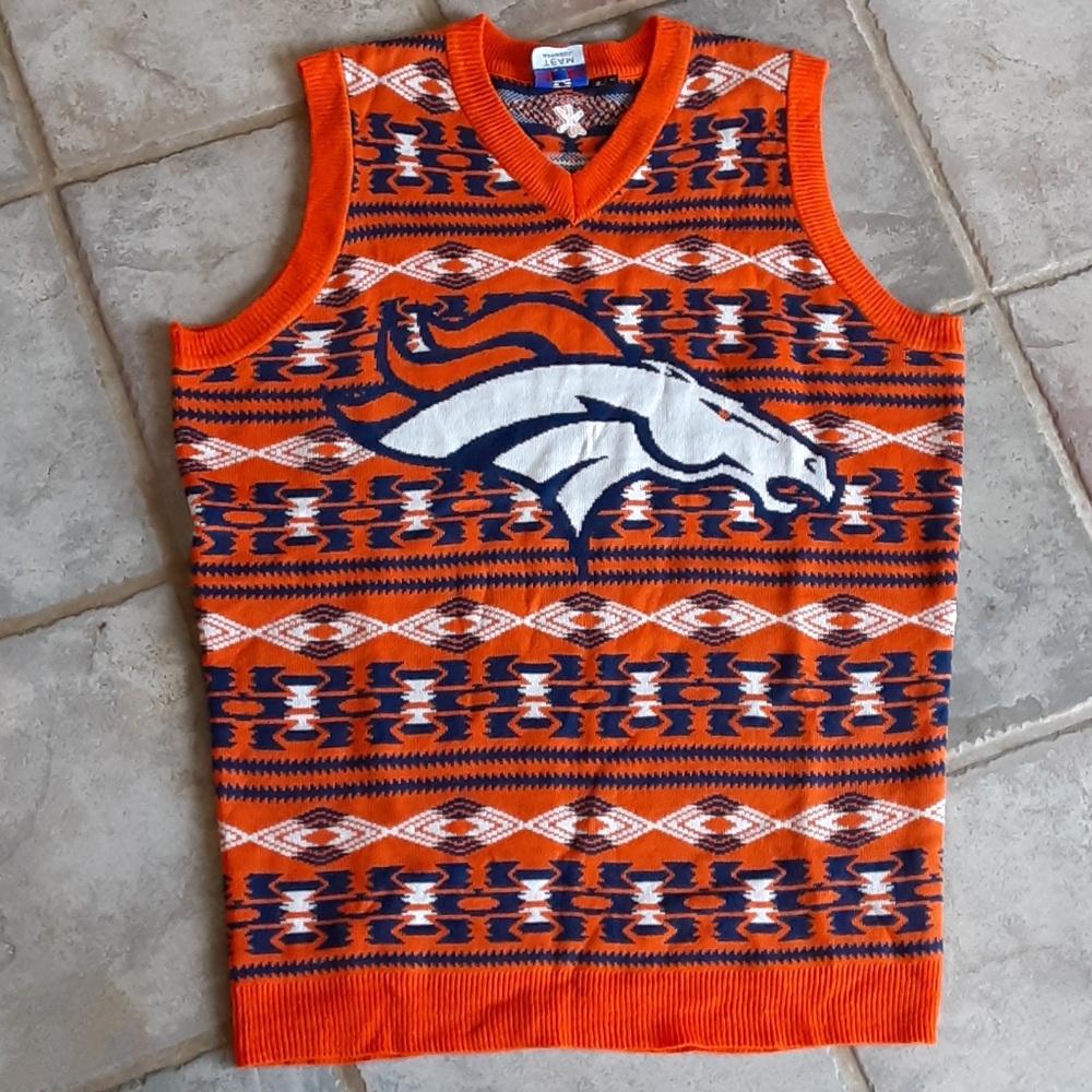 Klew Denver Broncos Sleeveless Ugly Sweater